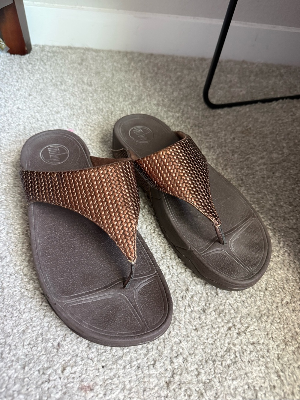Fitflop Sandals Lulu Toe Post Platform weave Copper